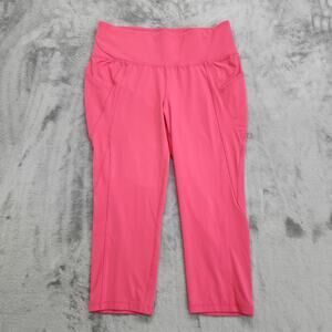 LIVI Lane Bryant Pants Womens 14/16 Pink High Rise‎ Crop Capri Legging Pockets